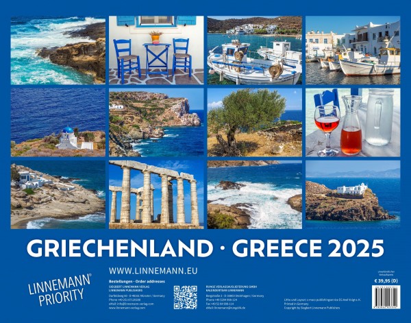 Wall Calendar Greece 2025
