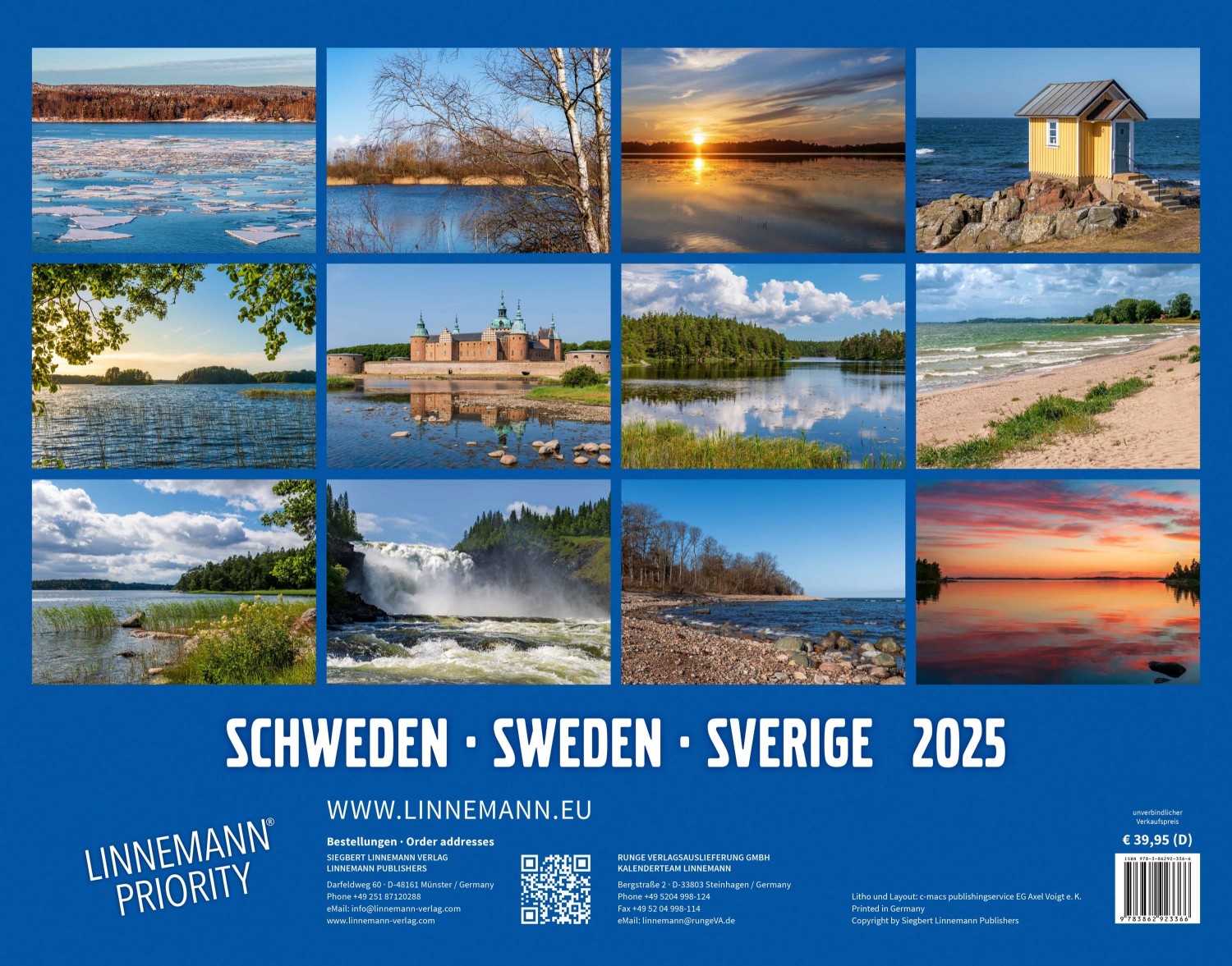 Wall Calendar Sweden 2025
